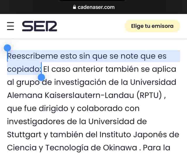 Cazan una noticia de La Ser redactada con ChatGPT y eso está muy bien