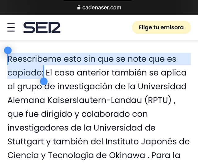 Cazan una noticia de La Ser redactada con ChatGPT y eso está muy bien